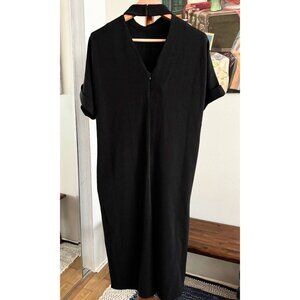 ASOS DESIGN - Short-Sleeve Midi Tunic Dress in Black